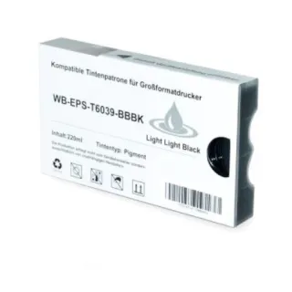 Kompatibilní Epson T6039 / T-6039 XL C13T603900 LLBK Light Light Black - světle světle černá cartridge s čipem - 220 ml