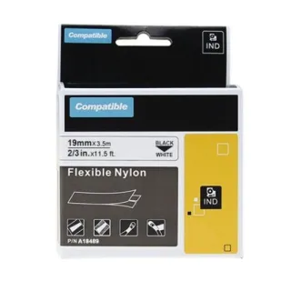 Dymo RhinoPRO 6000 - páska 19mm x 3,5m černý tisk/bílý podklad nylon fl